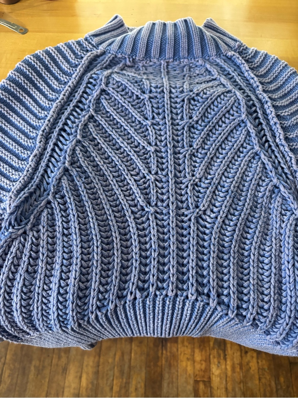 Free People Chunky Light Blue Turtleneck Sweater